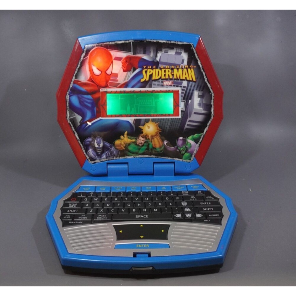 Vintage 2007 Marvel The Amazing Spider-Man Electronic Learning Laptop Toy Works